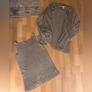 White + Warren 100% Linen  Shirt And Cardigan Set Women’s Sz m medium